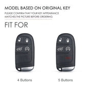 Hallmo Car Genuine Leather Key Protective Cover for Jeep Compass 4-button(Black)