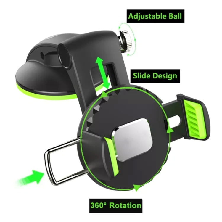 Multifunctional Car Center Console Dashboard Suction Cup Phone Holder (Green)