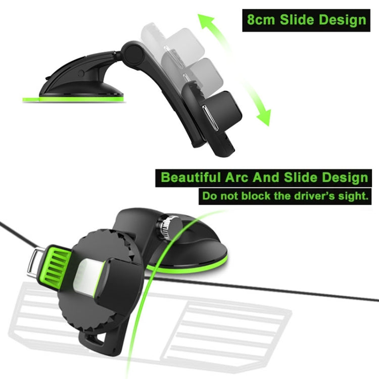 Multifunctional Car Center Console Dashboard Suction Cup Phone Holder (Green)