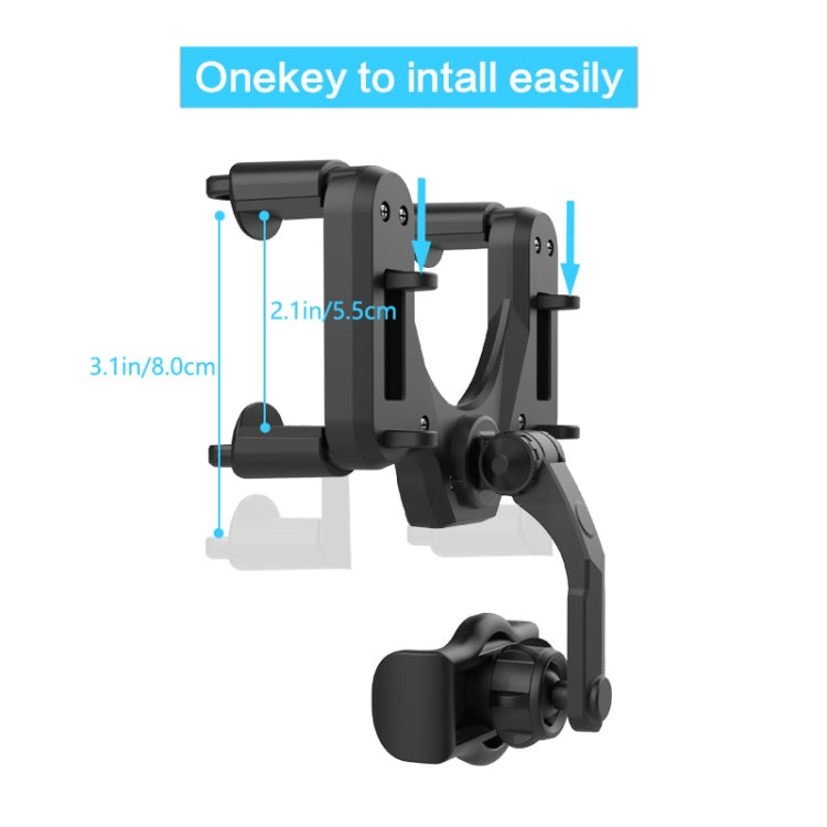 Car Rear Mirror Navigation Phone Holder (Black)