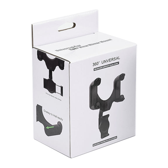 Car Rear Mirror Navigation Phone Holder (Black)