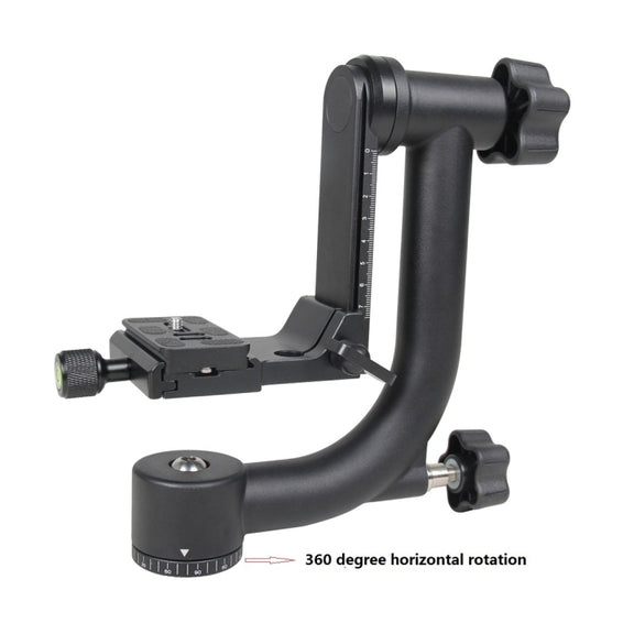 YELANGU Horizontal 360 Degree Gimbal Tripod Head for Home DV and SLR Cameras(Black)