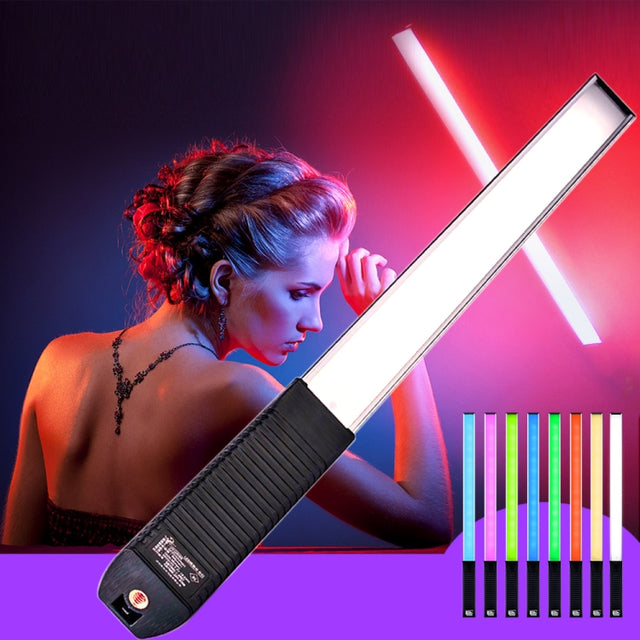 LUXCeO Q508A 8 Color Photo LED Stick Video Light Water-resistant Handheld LED Fill Light Flash Lighting Lamp with Remote Control