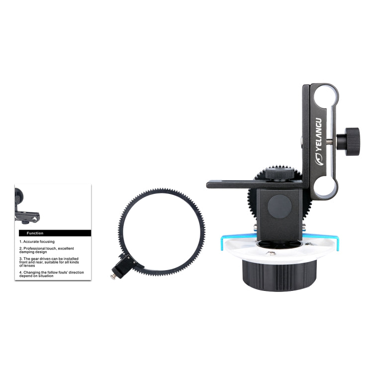 YELANGU F0 Camera Follow Focus with Gear Ring Belt for Canon / Nikon / Video Cameras / DSLR Cameras (Blue)