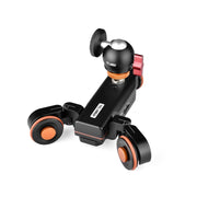 YELANGU L4X-BC Camera Wheel Dolly II Electric Track Slider 3-Wheel Video Pulley Rolling Dolly Car with Ballhead, Load: 3kg (Black)