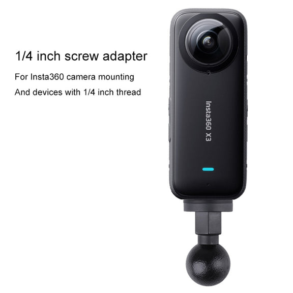 25mm 1/4 inch Screw ABS Ball Head Adapter Mount(Black)