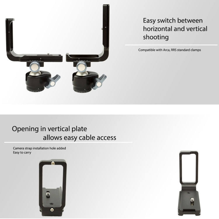 FITTEST FLN-D850 Vertical Shoot Quick Release L Plate Bracket Base Holder for Nikon D850(Black)