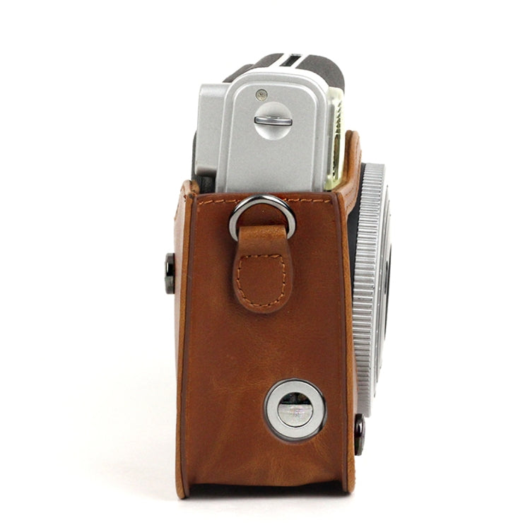 PU Leather Camera Protective bag for FUJIFILM Instax Mini 90 Camera, with Adjustable Shoulder Strap(Brown)