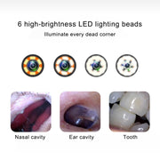 1MP HD Visual Ear Nose Tooth Endoscope Borescope with 6 LEDs, Lens Diameter: 3.9mm(Silver)