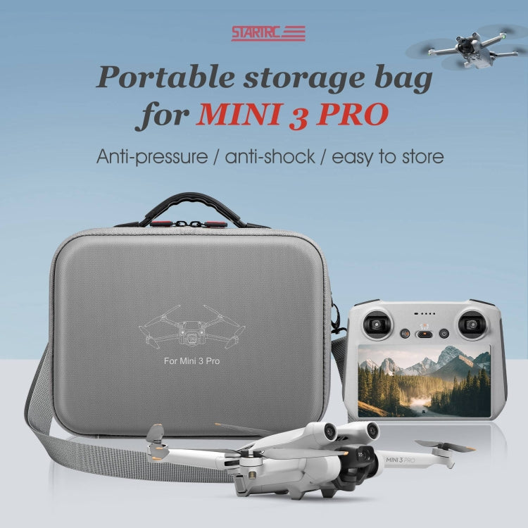 For DJI Mini 3 Pro / RC with Screen STARTRC Water-resistant Shoulder Storage Bag Handbag(Grey)