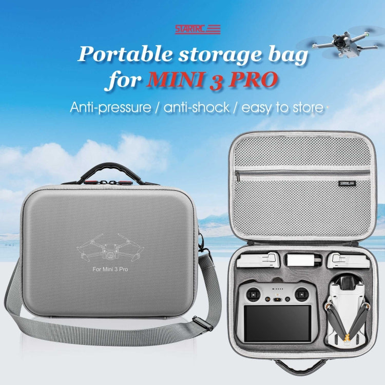 For DJI Mini 3 Pro / RC with Screen STARTRC Water-resistant Shoulder Storage Bag Handbag(Grey)