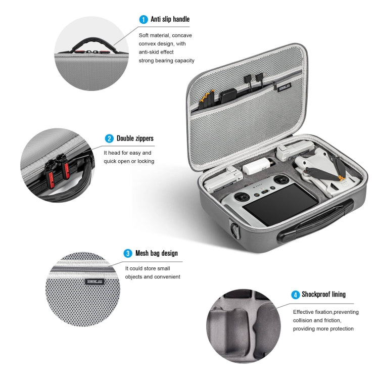 For DJI Mini 3 Pro / RC with Screen STARTRC Water-resistant Shoulder Storage Bag Handbag(Grey)