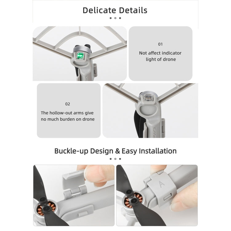 For DJI Mini 4 Pro Sunnylife N4P-KC712 Drone Propeller Protective Guard Anti-collision Ring (Grey)