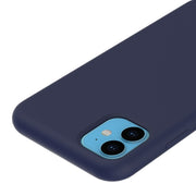For iPhone 11 Solid Color Liquid Silicone Shockproof Case (Navy Blue)