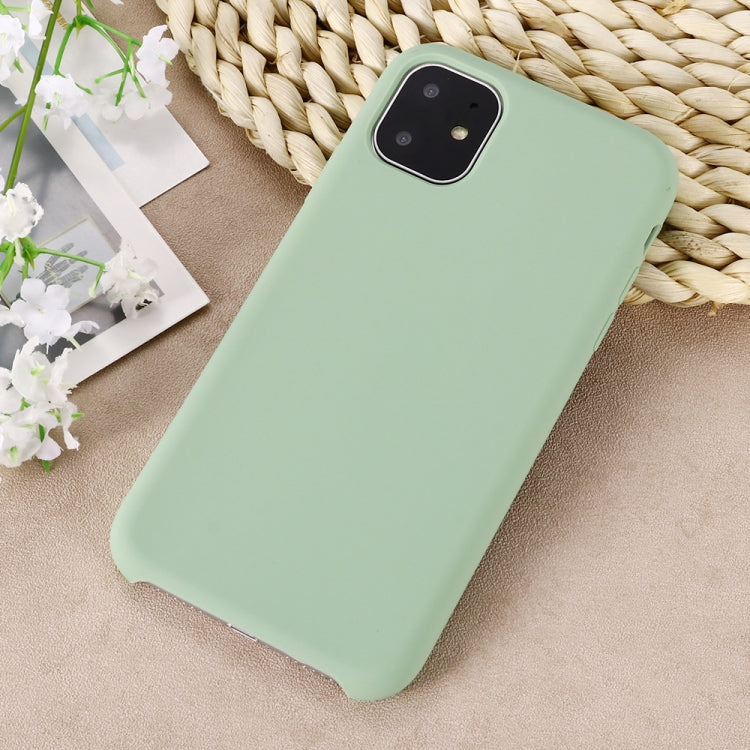 For iPhone 11 Solid Color Liquid Silicone Shockproof Case (Mint Green)
