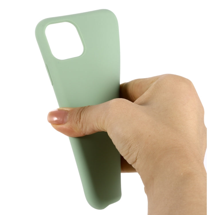 For iPhone 11 Solid Color Liquid Silicone Shockproof Case (Mint Green)