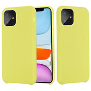 For iPhone 11 Solid Color Liquid Silicone Shockproof Case (Yellow)