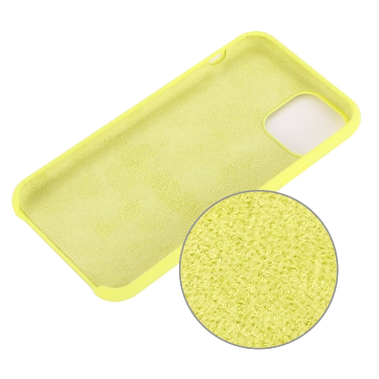 For iPhone 11 Solid Color Liquid Silicone Shockproof Case (Yellow)