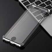 Ultra-Thin Angular Frame Magnetic Absorption Double-Sided Tempered Glass Shell for iPhone 8(Silver)