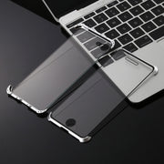 Ultra-Thin Angular Frame Magnetic Absorption Double-Sided Tempered Glass Shell for iPhone 8(Silver)
