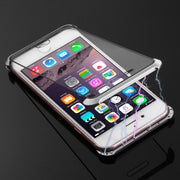 Ultra-Thin Angular Frame Magnetic Absorption Double-Sided Tempered Glass Shell for iPhone 8(Silver)