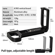 BEXIN A73 L-plate  Camera Vertical Clapper  for A7M3 A7III A7RIII Camera(Black)