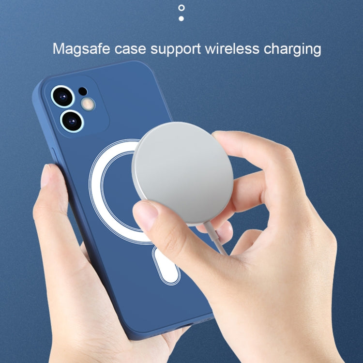 For iPhone 12 mini Silicone Full Coverage Shockproof Magsafe Case (White)