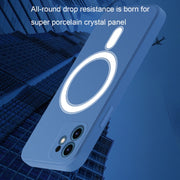 For iPhone 12 mini Silicone Full Coverage Shockproof Magsafe Case (White)