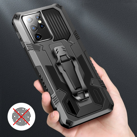 For Samsung Galaxy S21 Ultra 5G Machine Armor Warrior Shockproof PC + TPU Protective Case(Black)