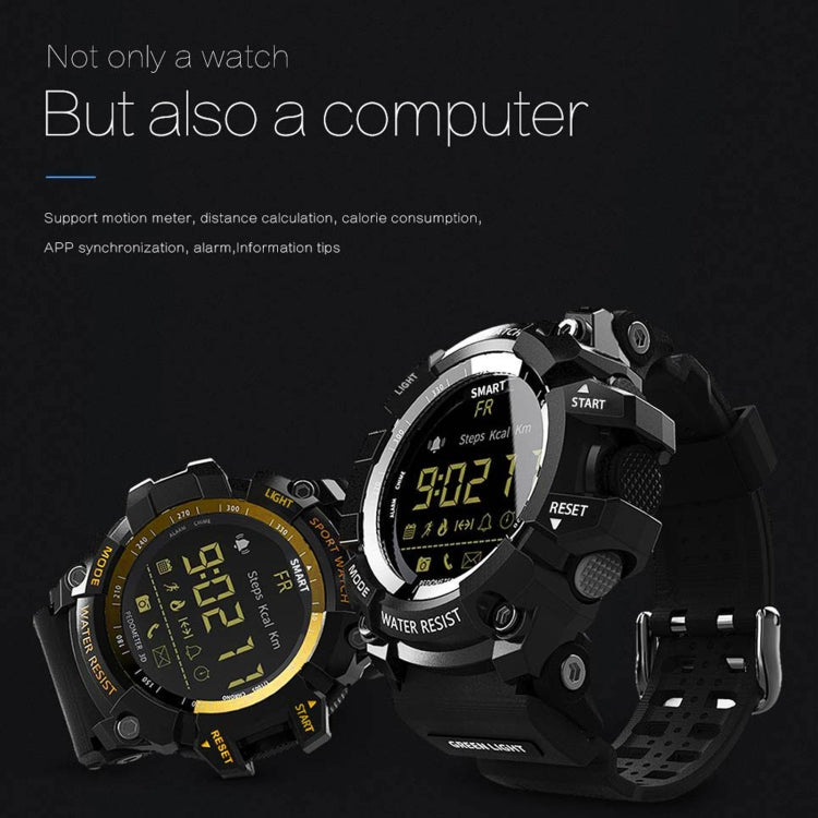 Lokmat MK16 LCD Screen 50m Water-resistant Smart Watch, Support Information Reminder / Remote Camera / Walking Motion Monitor(Black)