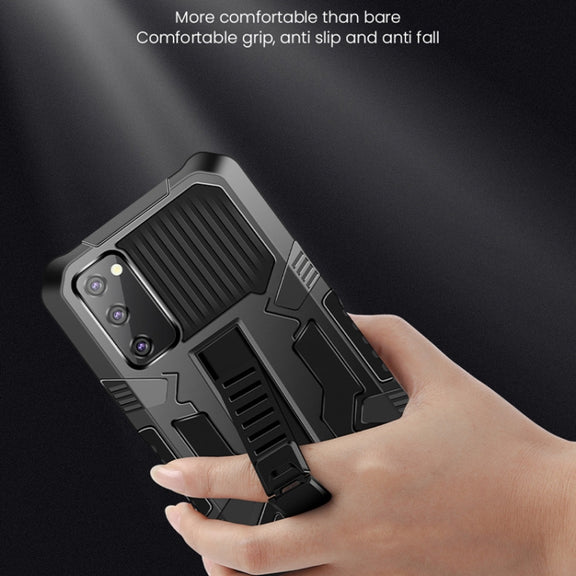 For Samsung Galaxy Note20 Ultra Vanguard Warrior All Inclusive Double-color Shockproof TPU + PC Protective Case with Holder(Black)