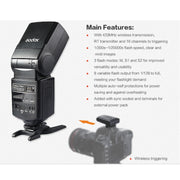 Godox TT520II 433MHZ Wireless 1/300s-1/2000s HSS Flash Speedlite Camera Top Fill Light for Canon / Nikon DSLR Cameras(Black)