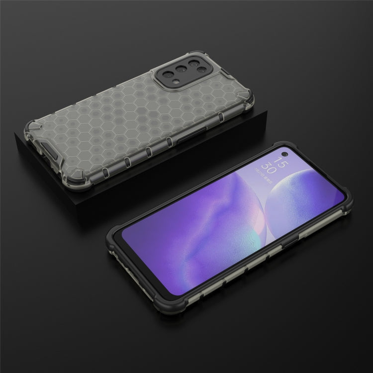 For Oppo Reno5 5G Shockproof Honeycomb PC + TPU Case(Black)