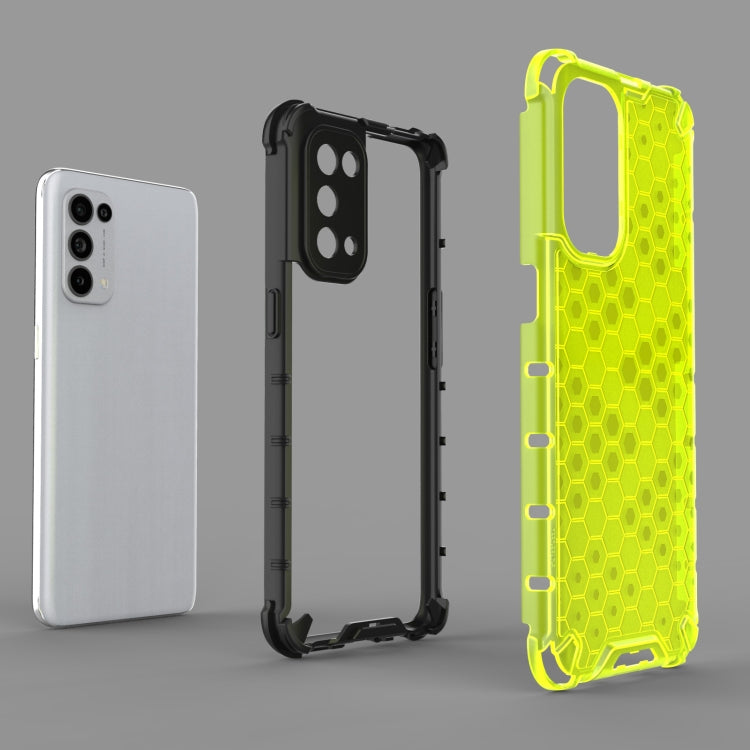For Oppo Reno5 5G Shockproof Honeycomb PC + TPU Case(Black)
