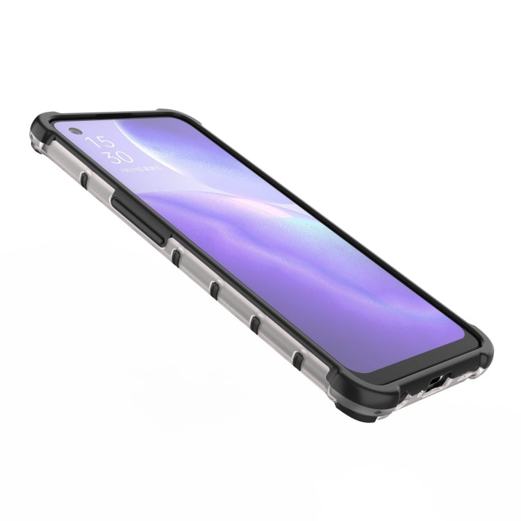For Oppo Reno5 5G Shockproof Honeycomb PC + TPU Case(Black)