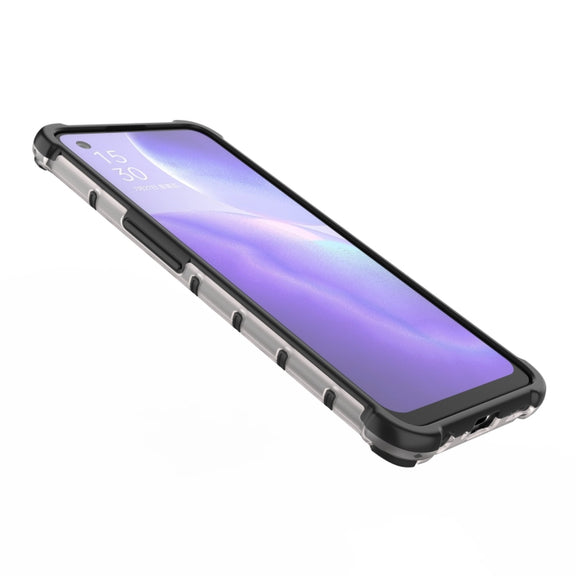 For Oppo Reno5 5G Shockproof Honeycomb PC + TPU Case(Black)