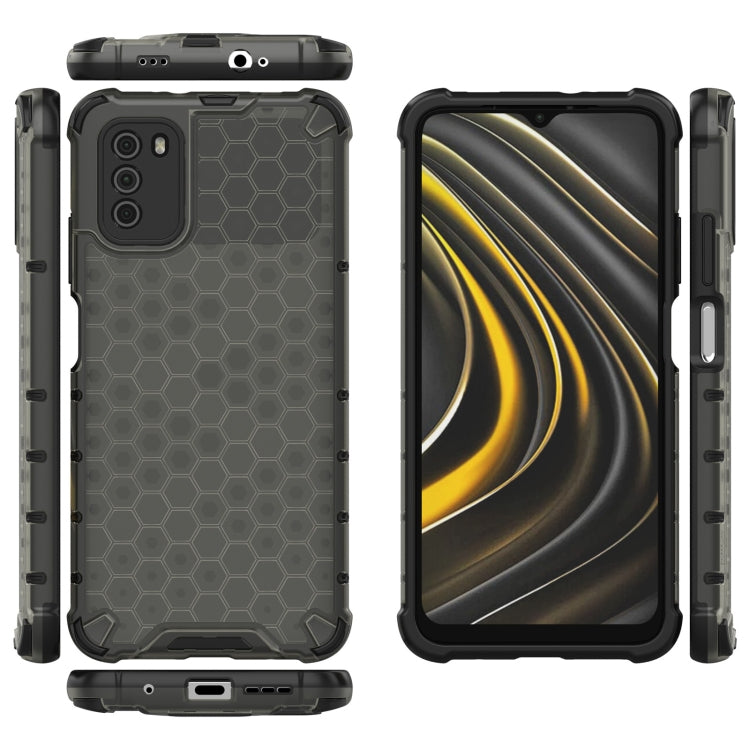 For Xiaomi Poco M3 Shockproof Honeycomb PC + TPU Case(Black)