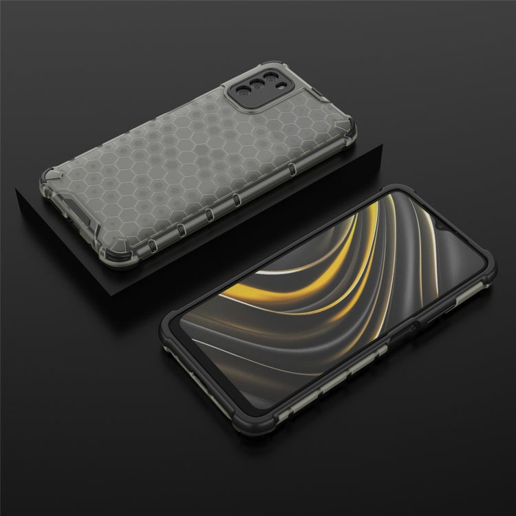 For Xiaomi Poco M3 Shockproof Honeycomb PC + TPU Case(Black)