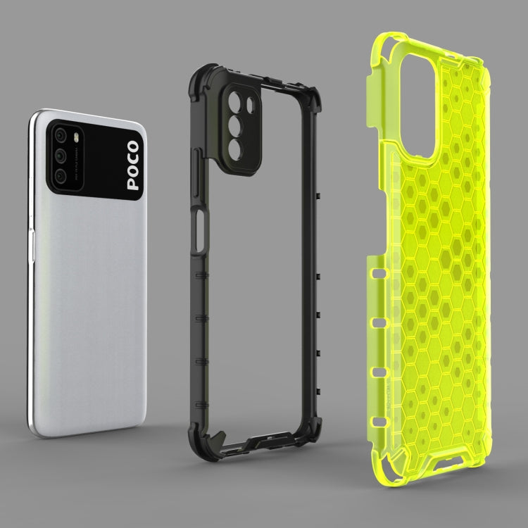 For Xiaomi Poco M3 Shockproof Honeycomb PC + TPU Case(Black)