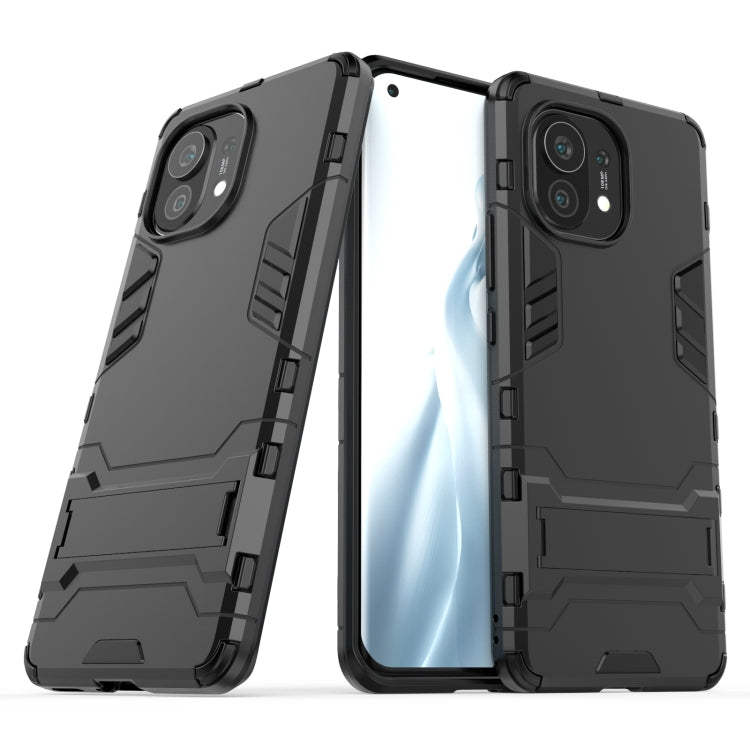 For Xiaomi Mi 11 PC + TPU Shockproof Protective Case with Holder(Black)