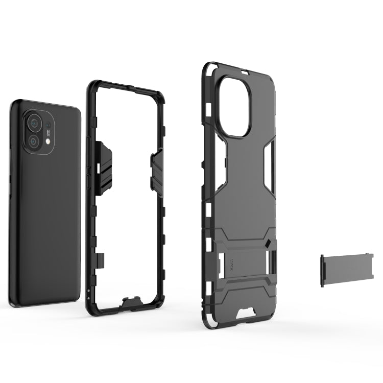 For Xiaomi Mi 11 PC + TPU Shockproof Protective Case with Holder(Black)