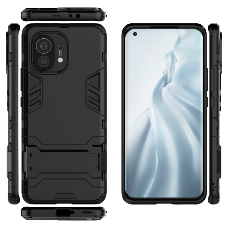 For Xiaomi Mi 11 PC + TPU Shockproof Protective Case with Holder(Black)