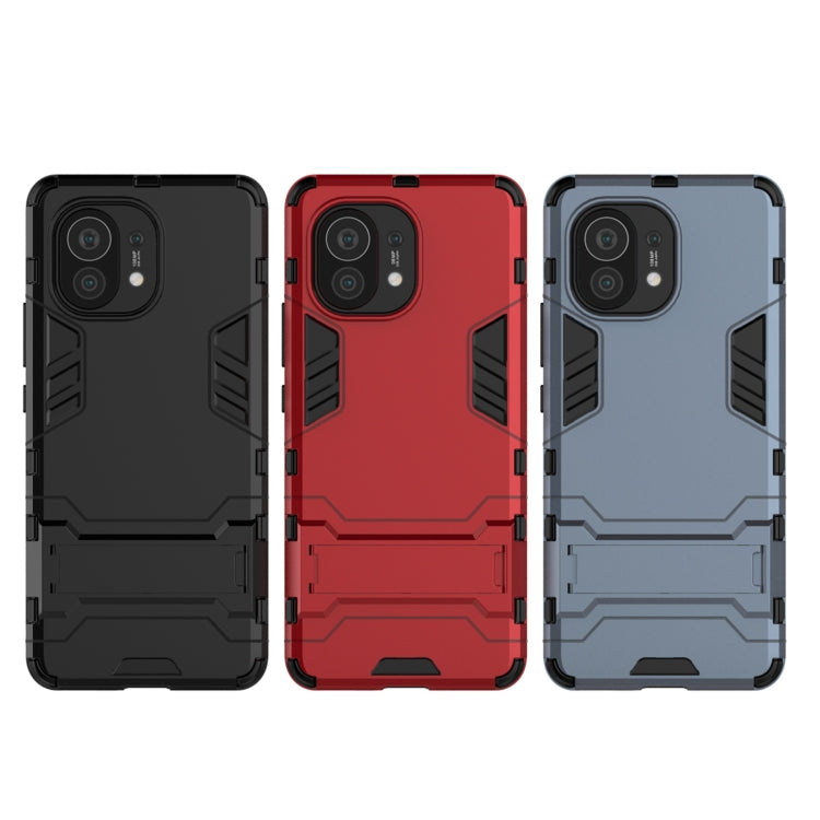 For Xiaomi Mi 11 PC + TPU Shockproof Protective Case with Holder(Black)