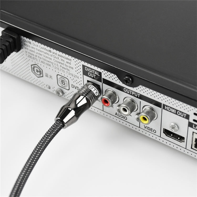 EMK OD6.0mm 3.5mm Digital Sound Toslink to Mini Toslink Digital Optical Audio Cable, Length:1.5m