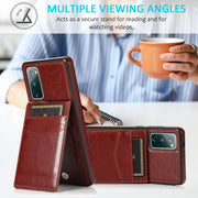 For Samsung Galaxy S20 FE Solid Color PC + TPU Protective Case with Holder & Card Slots(Brown)