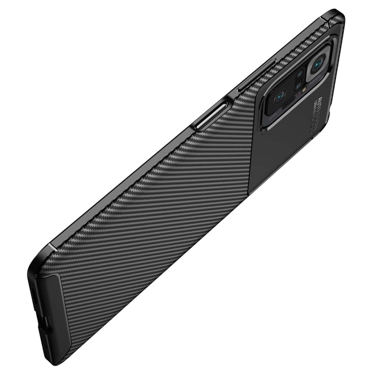 For Xiaomi Redmi Note 10 Pro / Note 10 Pro Max Carbon Fiber Texture Shockproof TPU Case(Black)