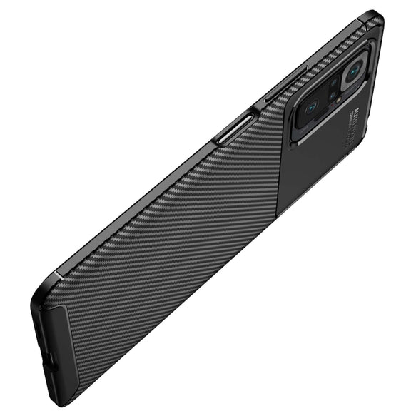 For Xiaomi Redmi Note 10 Pro / Note 10 Pro Max Carbon Fiber Texture Shockproof TPU Case(Black)
