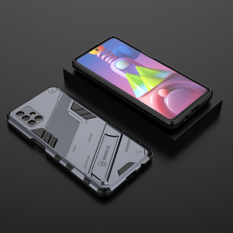 For Samsung Galaxy M51 Punk Armor 2 in 1 PC + TPU Shockproof Case with Invisible Holder(Grey)