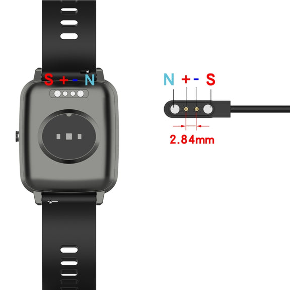 For Willful IP68 / SW021 / ID205U / ID205S USB Magnetic Charging Cable, Length: 1m(Black)