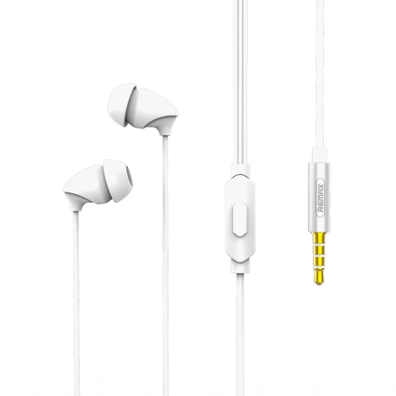 REMAX RM-588 In-Ear Stereo Sleep Earphone with Wire Control & MIC & Support Hands-free(White)